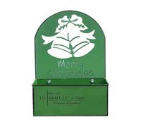 FewNvWa Jardinière Murale Pot de Fleurs Mural Rectangle Métal Installation Facile Résistance Extérieure Design Saisonnier Adapté pour Décoration de Salon Fête, Bell Hollow Green