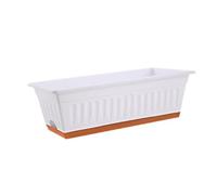 FewNvWa Jardinière Rectangulaire en PP pour Fenêtre, Bac à Fleurs, Pot de Fleurs Rectangulaire, Bac à Légumes avec Trous de Drainage, Arrosage Facile, Convien, Blanc