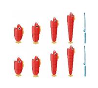 FewNvWa Jeu de Pêche pour Enfants Jouet Éducatif Motricité Fine Coordination Œil-Main Design Extensible Adapté Activités en Famille Classes Amusement Collectif, Rouge, Bagged 8F 2R
