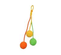 FewNvWa Jouet pour Chat Fait Main Balle en Sisal Interactif et Griffoir Suspendu pour Garder Votre Animal Actif à L'Intérieur Approprié pour Tous Les Âges et, Jaune Orange Vert