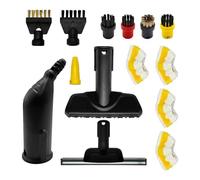 FewNvWa Kit D'accessoires pour Nettoyeur Vapeur 12 Pièces : Brosse Ronde, de Rechange, en Microfibre, Suceur Plat, Embout Manuel, 14 Pièces