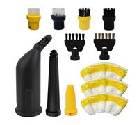 FewNvWa Kit D'accessoires pour Nettoyeur Vapeur 12 Pièces : Brosse Ronde, de Rechange, en Microfibre, Suceur Plat, Embout Manuel, 12 Pièces