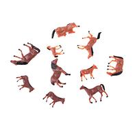 FewNvWa Lot de 10 Figurines de Chevaux Peintes à L'échelle Ho 1/87 pour Maquettes Miniatures