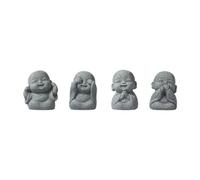 FewNvWa Lot de 4 Mini Figurines de Moines Bouddha (3,2 X 4,2 Cm) - Décorations Artisanales - Cadeaux