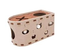 FewNvWa Maison pour Chat, Griffoir, Jouets pour Animaux de Compagnie, Repas, Griffes, Griffoirs avec Un Trou Interactif, Lit en Feutre pour Plusieurs Chats, Beige