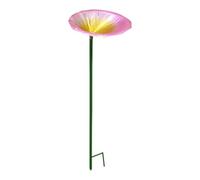 FewNvWa Mangeoire à Oiseaux à Motif Floral avec Bol d'eau pour Abeilles pour Jardin, Rose