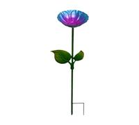 FewNvWa Mangeoire à Oiseaux Robuste et Bassin de Bain avec Support en Métal pour Jardin, Violette Bleue
