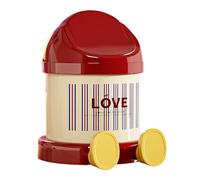 FewNvWa Mini Poubelle avec Couvercle et Support pour Téléphone Portable, Corbeille à Papier Compacte de Bureau, Panier de Rangement En PP pour Salon, Salle de, Amour Rouge