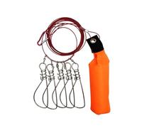 FewNvWa Mousqueton à Clip pour Ligne de Pêche, en Acier Inoxydable avec Fil Flottant, Permettant de Fixer Facilement Les Poissons Vivants. Idéal pour Les Acti, Orange 5m