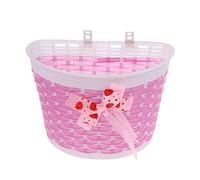 FewNvWa Panier Avant pour Vélo Enfant, Guidon en Plastique, Détails Soignés, Facile à Installer, Convient Aux Filles et Aux Enfants pour Une Utilisation, Rose, 20,5 x 14 x 13,5 cm