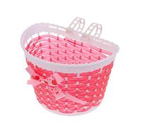 FewNvWa Panier Avant pour Vélo Enfant, Guidon en Plastique, Détails Soignés, Facile à Installer, Convient Aux Filles et Aux Enfants pour Une Utilisation, Rouge, 20,5 x 14 x 13,5 cm