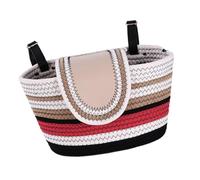 FewNvWa Panier de Vélo Tressé en Corde de Coton Panier Avant Multifonction pour Transport D'Objets Panier de Guidon Élégant pour Adulte Accessoire pour Vélo U, Rouge