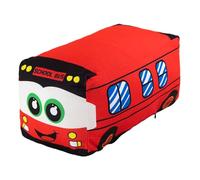 FewNvWa Peluche Bus Scolaire Oreiller Doux Jouet Voiture Enfant Coussin Animaux Éléments Originaux Toucher Confortable Convient Aux Fête Anniversaire Salon, Rouge 35cm