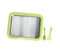 FewNvWa Plaque Froide Instantanée Plateau à Glace Gelato Machine à Glace Roulée Plateau à Yaourt Facile à Utiliser Matière Inox Adaptée Familles Maison 22cmx, Vert