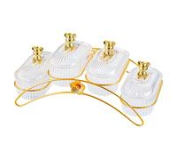 FewNvWa Plateau de Fruits Support à Fruits Corbeille de Rangement avec Couvercle Plateau Serviteur PP Fer pour Sucreries Petits Gâteaux Collations Utilisable, Clair