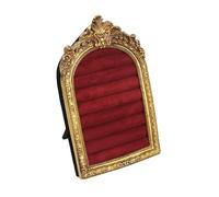 FewNvWa Plateau de Rangement pour Bagues, Boucles D'oreilles, Broches et Autres Bijoux, avec Base En Résine et Velours Doux. Idéal pour Décorer Un Cadeau, Rouge, L