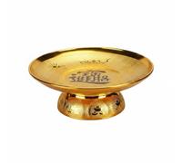 FewNvWa Plateau d'Offrande Religieuse Plateau Surélevé de Présentation Support pour Offrande Piédestal Doré en Plastique Pratique pour Animer les Rituels, 18 Cm