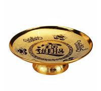 FewNvWa Plateau d'Offrande Religieuse Plateau Surélevé de Présentation Support pour Offrande Piédestal Doré en Plastique Pratique pour Animer les Rituels, 22 Cm