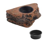 FewNvWa Plateforme d'alimentation pour Reptiles, Récipient pour Nourriture et Eau en Roche pour Amphibiens, Installation Facile, Créneau Unique