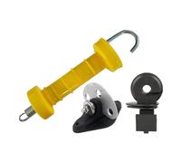 FewNvWa Poignée de Portail de Clôture Électrique Équipée d'ancrage et Isolateur Outil D'Installation Simple Isolation Fiable pour Remplacement Adaptée à L'Agr, Jaune