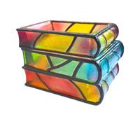 FewNvWa Pot de Fleurs en Forme de Livres Unique en Résine Empilés avec Décoration Littéraire pour Bureau Maison et Salon, 3 Niveaux