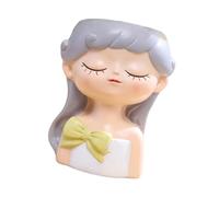 FewNvWa Pot de Fleurs Fille Cache-Pot Décoratif en Résine avec Trou D'Évacuation Récipient pour Plantes de Bureau Convient pour Cadeau Chambre Salon, Style C
