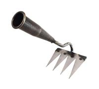 FewNvWa Râteau de Jardin, Rateau de Désherbage, Outil Râteau de Désherbage Multifonction, Râteau en Manganèse, Râteau Agricole Robuste pour Désherber, Planter, Ameublir, 4 Dents