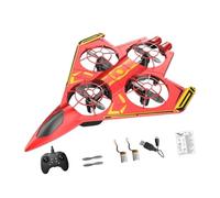 FewNvWa RC Avion Télécommandé Hélicoptère Intégré Jet de Chasse Éclairage LED Coloré Flip 360° Construction Légère En PP Adapté pour Débutants et Experts En M, Rouge Jaune 2 Batterie