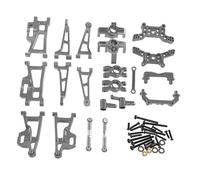 FewNvWa RC Car Shock Ensemble de Pièces Détachées Aluminium pour Véhicules Télécommandés Comprenant Bras avant Arrière Tasses de Direction Tiges de Dire, Gris Argent