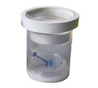 FewNvWa Récipient D' pour Poisson avec Une Tasse à Vent et Une Conception Claire pour Betta et Guppy, Petit Blanc