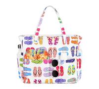 FewNvWa Sac de Plage Pliable en Polyester -résistant avec Fermeture Sécurisée, Sac Fourre-Tout Imperméable et Polyvalent pour Femmes et Adolescentes, Sac, A