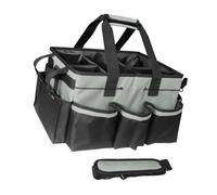 FewNvWa Sac de Rangement Sac à Outils D'Entretien Organisateur Portable Pochette de Jardinier avec Diviseurs Ajustables Adapté pour La Maison La Voiture et Le, Gris-noir