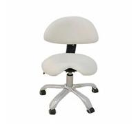 FewNvWa Siège Pivotant Médical Chaise Tabouret Réglable Dossier Mousse PU roulettes Ergonomique Adapté aux Salons Beauté Cabinets Dentaires Studios d'art Bureaux, Blanc