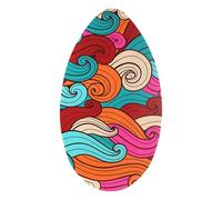 FewNvWa Skimboard Planche de Sable Planche de Glisse Jouet Aquatique Petite Planche de Surf Conception pour Débutants Adapté à en Eaux PE, Les Vagues Colorées