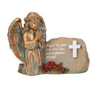 FewNvWa Statuette Solaire Lumineuse Représentant Un Ange En Prière, Ornement Créatif pour Jardin Extérieur, Cuivre