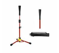 FewNvWa Support d'Entraînement de Baseball Tee Batteur Ajustable Fer Solide Composant Antidérapant Compact Facile à Déplacer Adapté Initiation Perfectionnement Entraînements Collectifs, Rouge