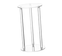 FewNvWa Support Fleur Acrylique Transparent Colonne Vase Table Élégant avec Design Géométrique Moderne pour Décoration Mariage Fête Anniversaire Maison Hôtel, Rond, 25x25x40cm