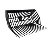 FewNvWa Tête de Fourche à Fumier Multifonctionnelle, Fourche Coudée de Rechange, Outil de Ramassage Adapté Au Nettoyage des étables, Noir