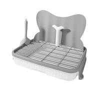 FewNvWa Toilettes pour Chien Litière D'Intérieur Outil d'apprentissage Bac pour Chien avec Bords Hauts Anti-éclaboussures et Grille Adapté à L'Entraînement D, 47 Cm Gris 14 Mm