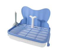 FewNvWa Toilettes pour Chien Litière D'Intérieur Outil d'apprentissage Bac pour Chien avec Bords Hauts Anti-éclaboussures et Grille Adapté à L'Entraînement D, 47 Cm Bleu 14 Mm