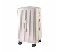 FewNvWa Valise à roulettes Valise Rigide Bagage à Main Trolley avec Coque Pc Composite roulettes Universelles Silencieuses Poignée avec Support Téléphone, Blanc, 26 Pouces