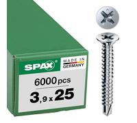 FEX-A, 3,9 x 25 mm, 6000 pièces, filetage grossier, tête fraisée, cruciforme H2, pointe de perçage, WIROX - 1401470390258