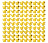 Fexinshern Lot de 100 mini canards jaunes en résine - Décoration de paysage - Figurines d'animaux et statues d'animaux - Figurines de collection - Figurines et idoles pour le tableau de bord pour