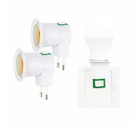 FExYinz type européen AC plug E27 LED ampoule douille convertisseur, AC Power plug converti en E27 douille 2 pièces