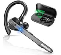 FEYCH Oreillette Bluetooth avec étui de charge 500 mAh 72 heures de conversation, microphone antibruit V5.1, mains libres sans fil pour téléphone portable, appel, bureau, conduite professionnelle