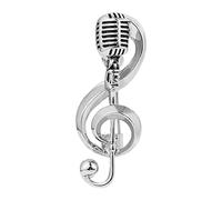 FEYLIE Broche micro, pour microphone créatif, note de musique, épingles en alliage émaillé, pour sac, vêtements, bijoux, décoration, cadeau pour femme, homme, garçon G, approx 40x14mm/1.57x0.55