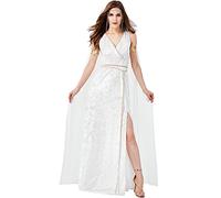Feynman Costume de déesse grecque sexy avec col en V - Robe de soirée égyptienne - Costume de reine d'Égypte - Pour femme - Pour carnaval, Halloween, carnaval - Long - Pour femme - Taille M