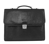 FEYNSINN Serviette Ordinateur Cuir véritable 15.4 Pouces Emilio Cartable Porte-Document attaché-Case XL Grand pour Hommes Sac bandoulière Travail Noir