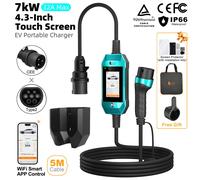 Feyree Chargeur EV portable 7 kW avec écran tactile 4,3 pouces, type 2, contrôle via application WiFi, chargeur domestique pour voiture électrique