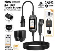 Feyree Chargeur EV portable Type 2 7 kW avec écran tactile 4,3" et contrôle intelligent via application WiFi pour voiture électrique